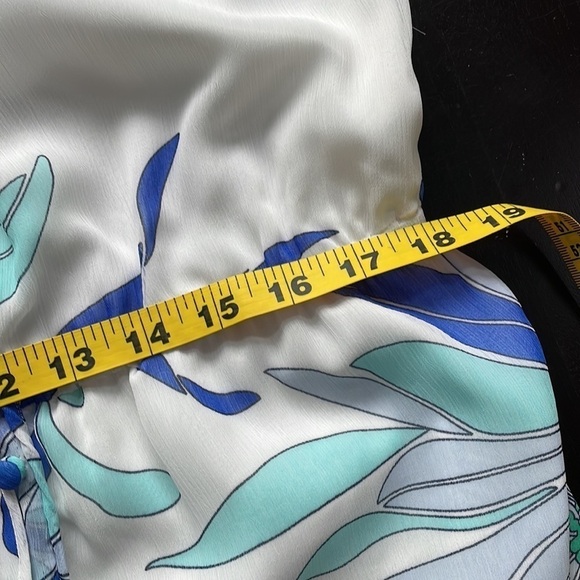 Tori Richard white and blue floral pattern maxi dress SZ 0 - Picture 8 of 12